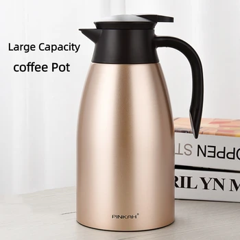 PINKAH Large Capacity Insulated Kettle 304 Stainless Steel Coffee Pot Household Kitchen Insulated Drink Vacuum Thermos Tea Pot