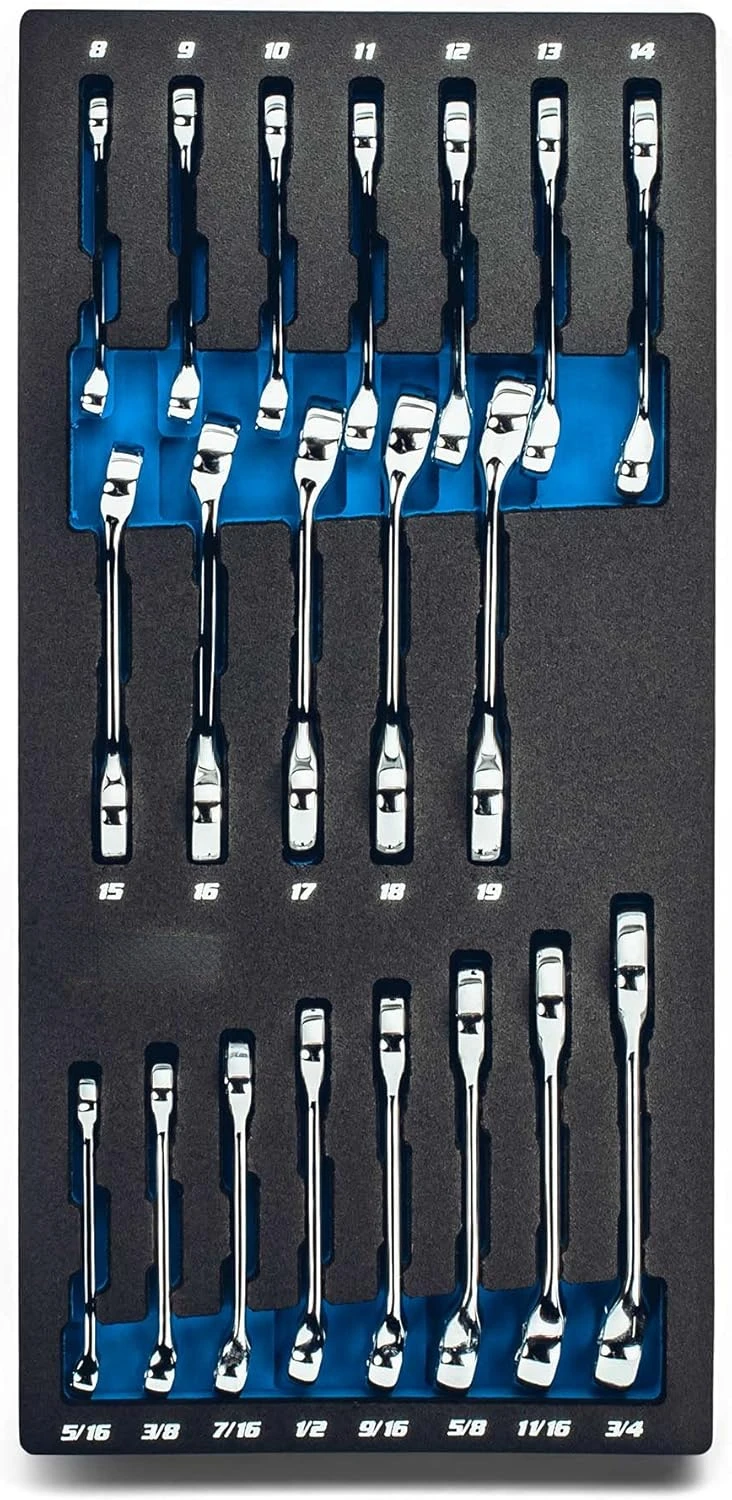 Capri Tools XT90 Combination Wrench Set for Regular and Rounded Bolts (20-Piece Metric & SAE (Stubby) / Mechanic's Tray)
Capri Tools XT90 Combination Wrench Set for Regular and Rounded Bolts (20-Piece Metric & SAE (Stubby) / Mechanic's Tray)