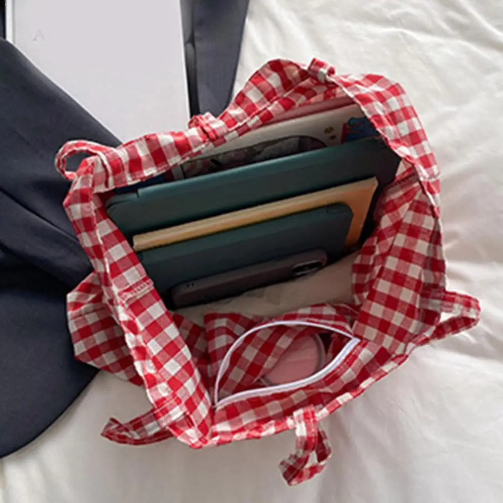 Large Capacity Plaid Tote Bag Lightweight Nylon Gingham Shoulder Bag Classic Checkered Commuter Handbag For Women Student Travel
Large Capacity Plaid Tote Bag Lightweight Nylon Gingham Shoulder Bag Classic Checkered Commuter Handbag For Women Student Travel