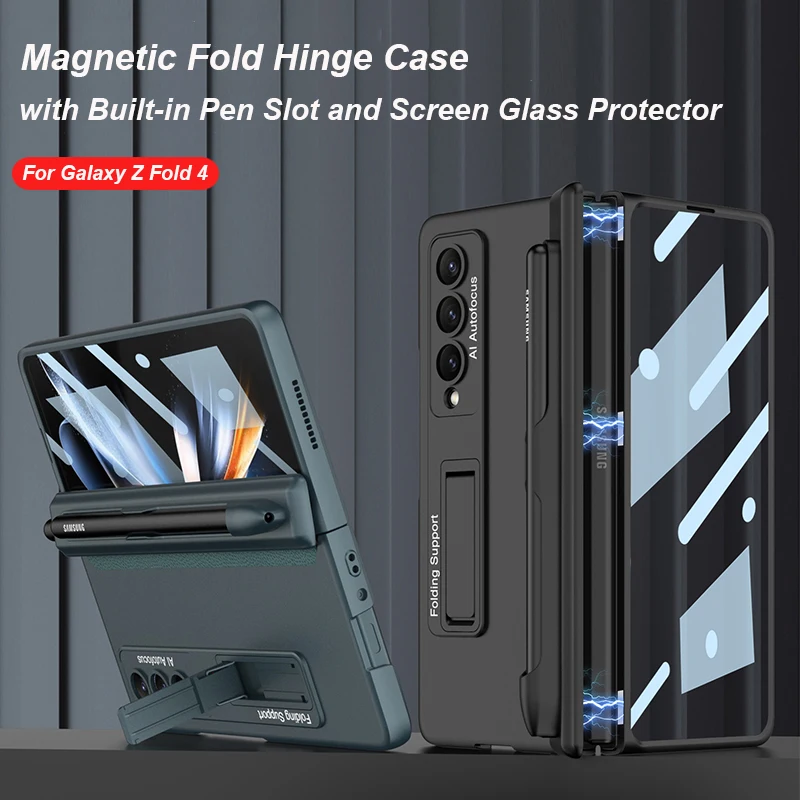 Чехол для Samsung Galaxy Z Fold 4 3 5G Fold4, магнитный шарнир, слот для ручки, выдвижная подставка со стеклом для экрана, противоударный протектор, Жесткий Чехол
Чехол для Samsung Galaxy Z Fold 4 3 5G Fold4, магнитный шарнир, слот для ручки, выдвижная подставка со стеклом для экрана, противоударный протектор, Жесткий Чехол
