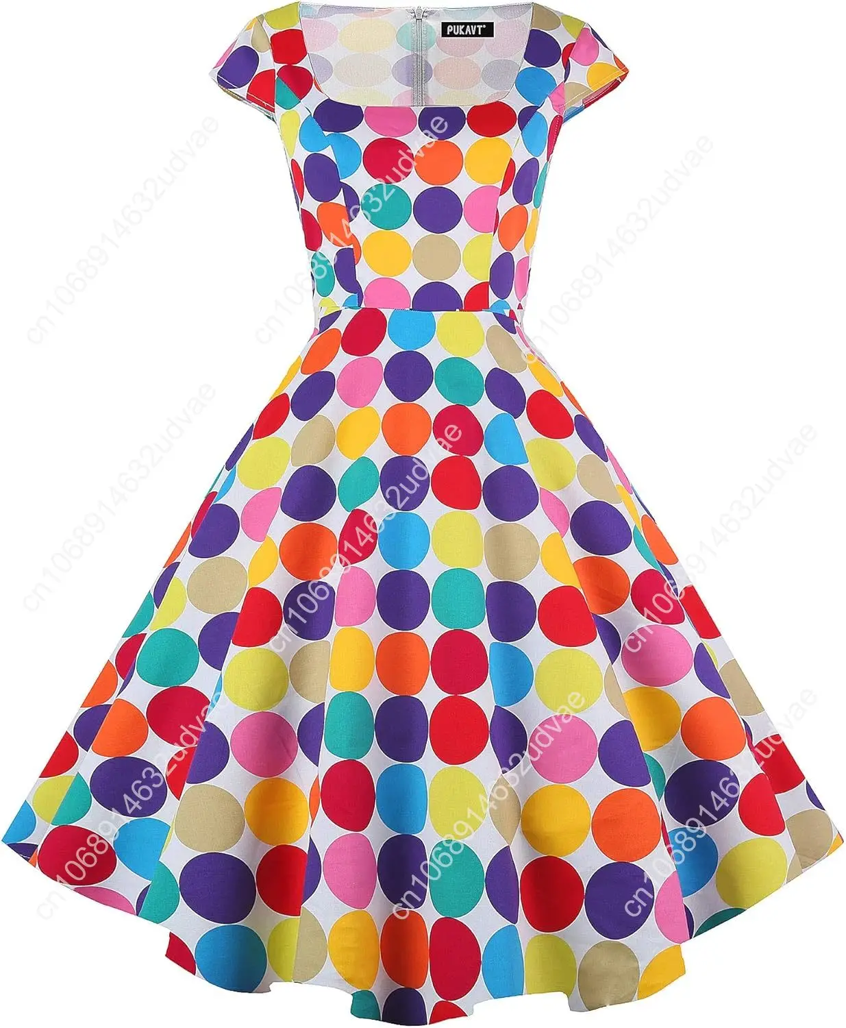 PUKAVT Women's Cocktail Party Dress Cap Sleeve 1950 Retro Swing Dress with Pockets
PUKAVT Women's Cocktail Party Dress Cap Sleeve 1950 Retro Swing Dress with Pockets