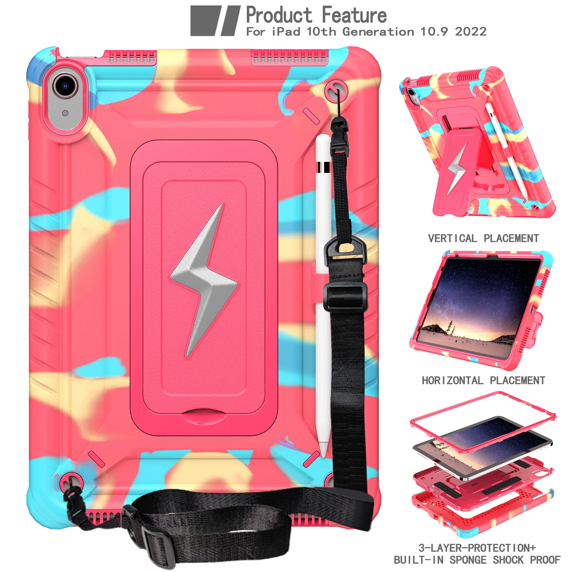 Hybrid Armor Case Universal for iPad 2025 11" A16 11th 10.9 2022 10th Generation Built-in Kickstand Cover With Shoulder Strap
Hybrid Armor Case Universal for iPad 2025 11" A16 11th 10.9 2022 10th Generation Built-in Kickstand Cover With Shoulder Strap