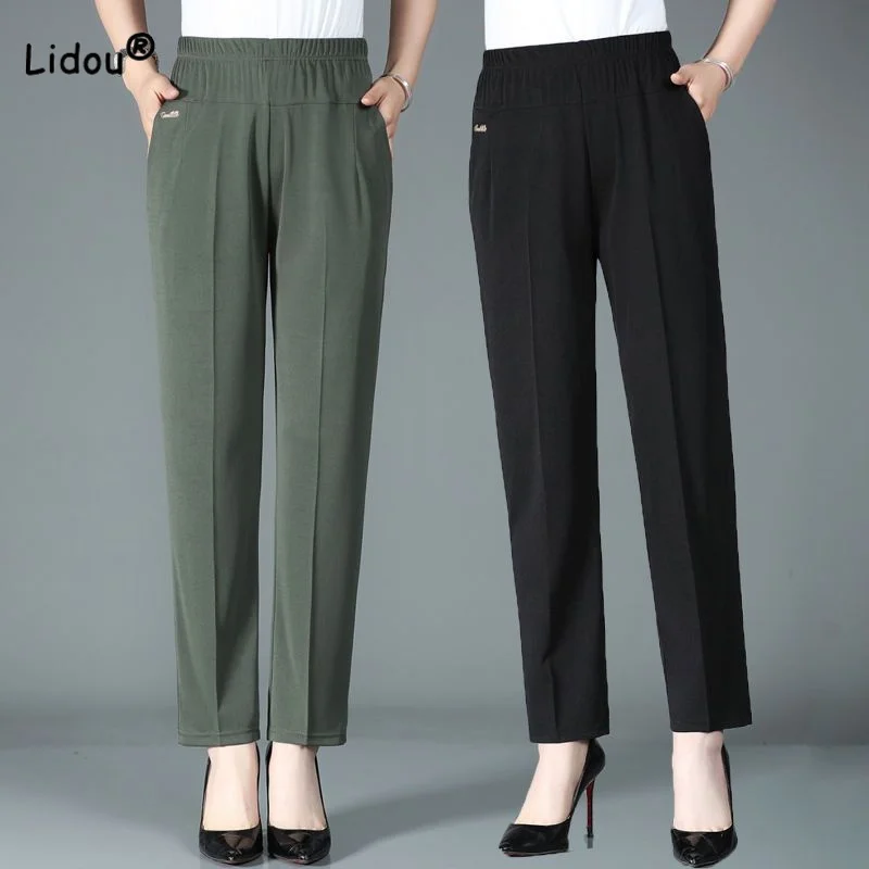 Summer Simplicity Commute Solid Color Straight Pants 2024 Women's Clothing Fashion All-match Elastic Waist Trousers for Female
Summer Simplicity Commute Solid Color Straight Pants 2024 Women's Clothing Fashion All-match Elastic Waist Trousers for Female