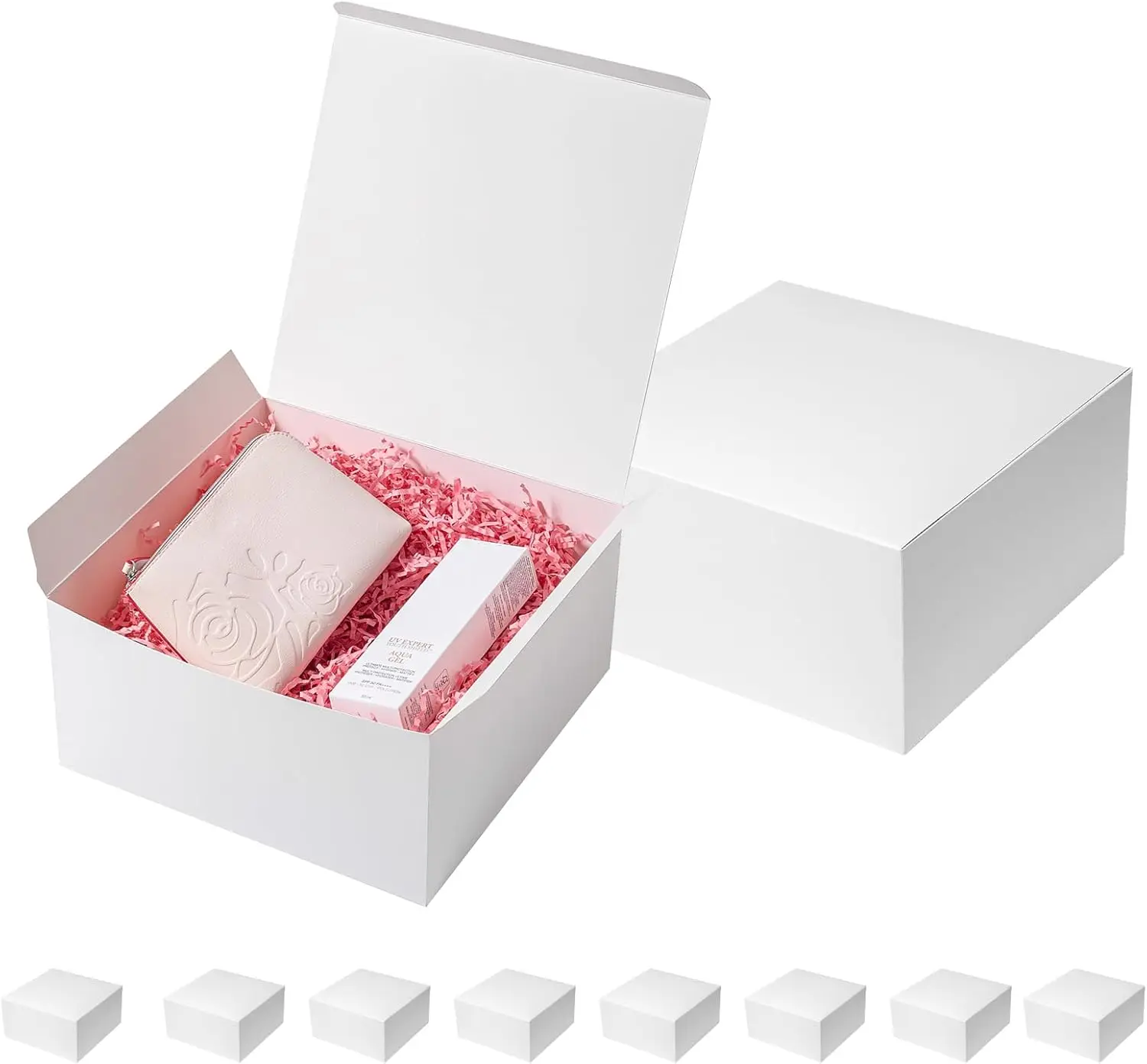 10x10x5 Gift Boxes with Lids - 10 Pack White Cardboard for Weddings, Birthdays, Christmas, and More
10x10x5 Gift Boxes with Lids - 10 Pack White Cardboard for Weddings, Birthdays, Christmas, and More