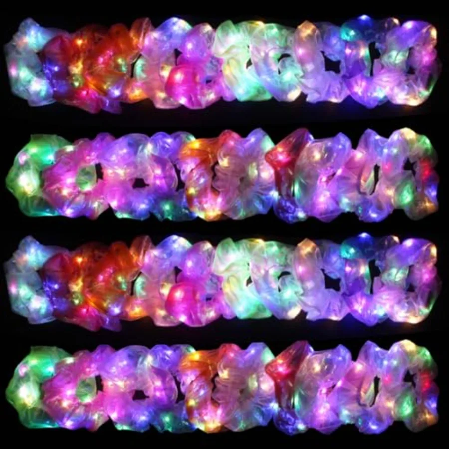 40PCS LED Scrunchies, Light up Hair Scrunchy, Women Girls Luminous Hair Strands, Colorful Meteor Yarn Hair Bands with 3 Light M
40PCS LED Scrunchies, Light up Hair Scrunchy, Women Girls Luminous Hair Strands, Colorful Meteor Yarn Hair Bands with 3 Light M