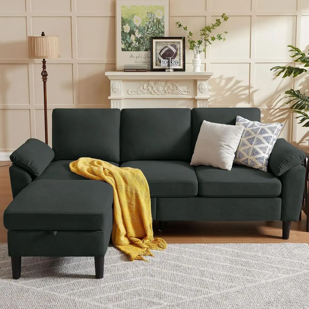 80 Convertible Sectional Sofa, Modern Linen, Small L-Shaped Couch with Reversible Chaise and Storage Ottoman, Ideal for 3-Seat L
80 Convertible Sectional Sofa, Modern Linen, Small L-Shaped Couch with Reversible Chaise and Storage Ottoman, Ideal for 3-Seat L