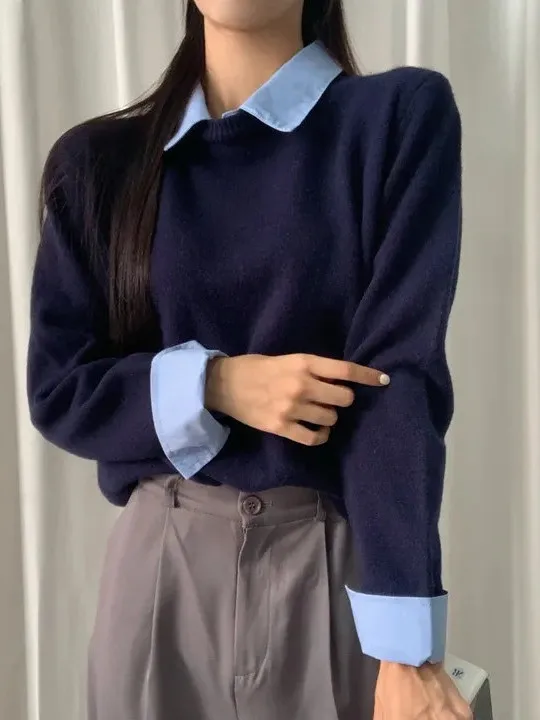 Женский вязаный свитер с отложным воротником в винтажном стиле, модный дизайн, осенне-зимняя коллекция
Женский вязаный свитер с отложным воротником в винтажном стиле, модный дизайн, осенне-зимняя коллекция