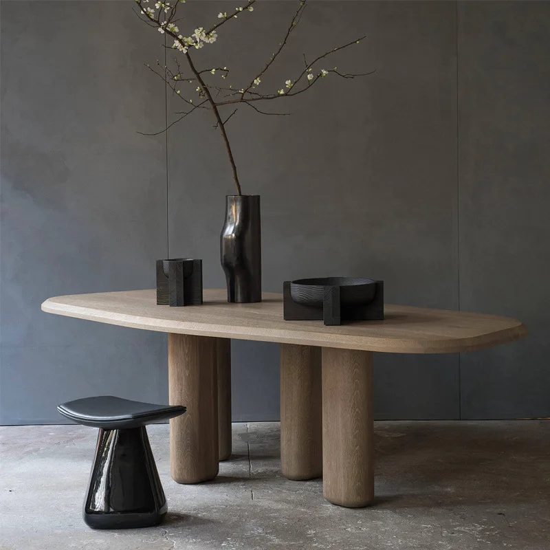 Dining table new Chinese solid wood special-shaped dining table desk office solid wood table
Dining table new Chinese solid wood special-shaped dining table desk office solid wood table