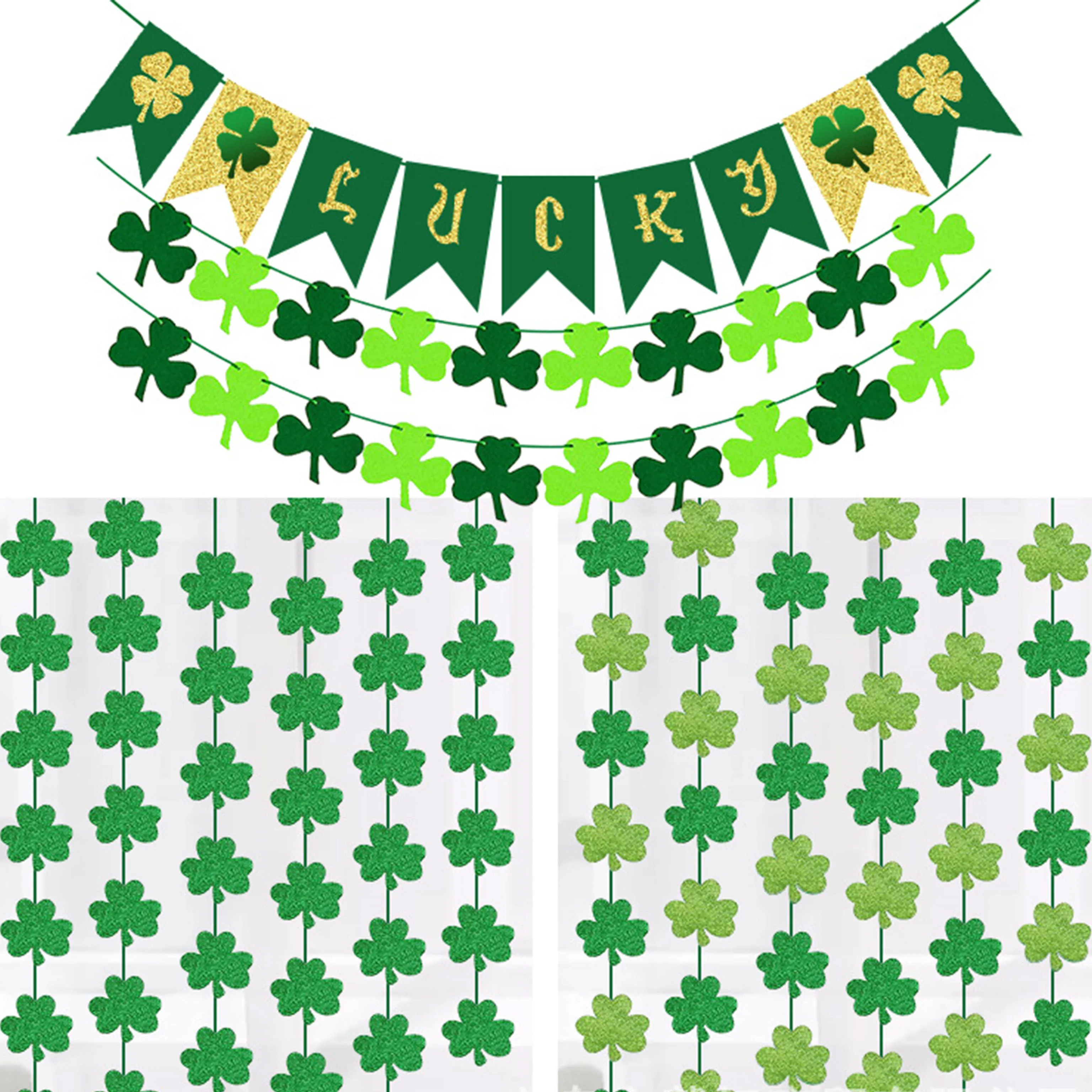 St Patricks Day Decorations Shamrock Garland Banner St Patricks Day Garland for St Patricks Day Decor - Dark Green Light Green
St Patricks Day Decorations Shamrock Garland Banner St Patricks Day Garland for St Patricks Day Decor - Dark Green Light Green