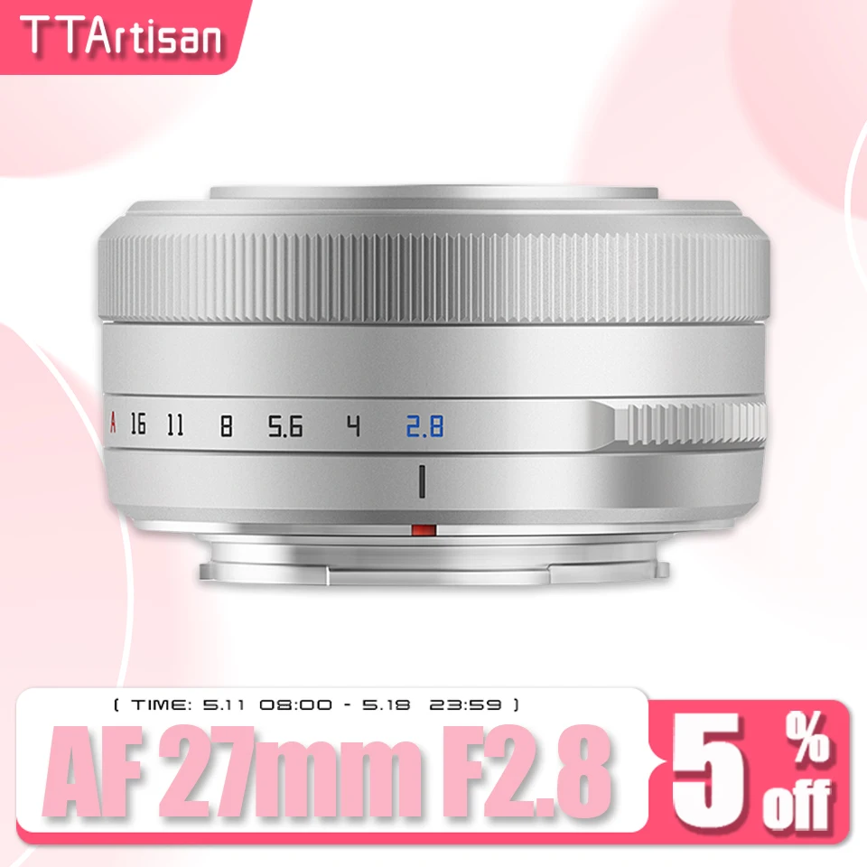 TTArtisan APS-C 27mm F2.8 Autofocus Lens for Humanities Photography with Fujifilm XF Mount XA7 XT30 XE4 XT-100 Silver
TTArtisan APS-C 27mm F2.8 Autofocus Lens for Humanities Photography with Fujifilm XF Mount XA7 XT30 XE4 XT-100 Silver