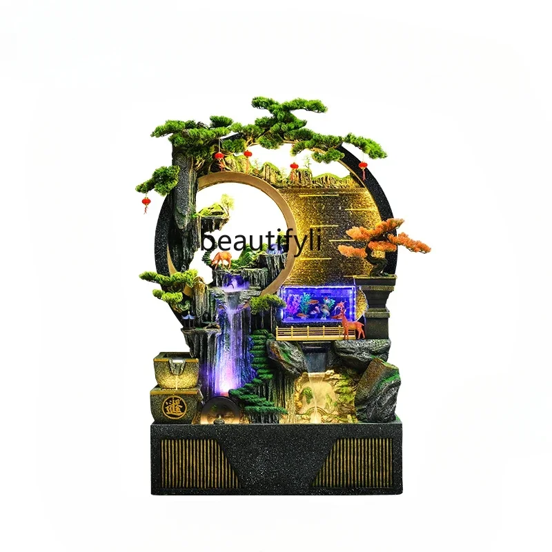 A New Chinese-style rockery entrance, high-end living room landscape decoration, flowing water floor garden garden ornament
A New Chinese-style rockery entrance, high-end living room landscape decoration, flowing water floor garden garden ornament