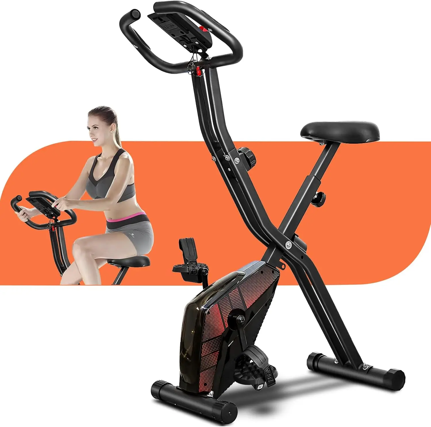 5 in 1 Foldable Stationary Exercise Bike for Home, 16-Level Adjustable Magentic Resistance with 350LB Capacity, Comfortable Seat
5 in 1 Foldable Stationary Exercise Bike for Home, 16-Level Adjustable Magentic Resistance with 350LB Capacity, Comfortable Seat