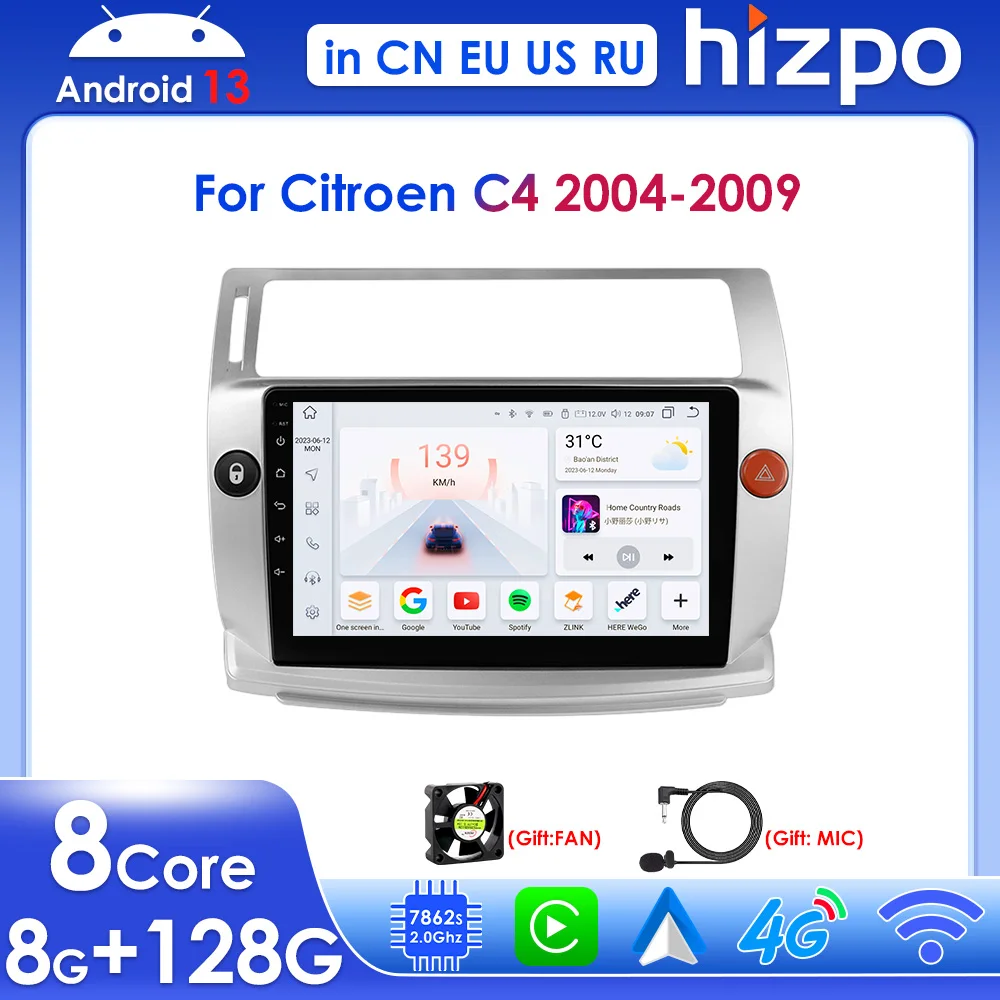 Octa Core 2Din 9" Car Multimedia Player GPS Navigation support Carplay android auto for Citroen C4 C-Triomphe C-Quatre 2004-2009
Octa Core 2Din 9" Car Multimedia Player GPS Navigation support Carplay android auto for Citroen C4 C-Triomphe C-Quatre 2004-2009