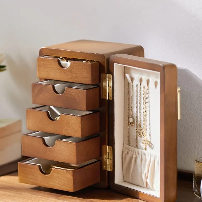 Retro Solid Wood Multi-layer Large Capacity Jewelry Box Desktop Bedroom Dressing Table Earrings Bracelet Jewelry Storage Box
Retro Solid Wood Multi-layer Large Capacity Jewelry Box Desktop Bedroom Dressing Table Earrings Bracelet Jewelry Storage Box