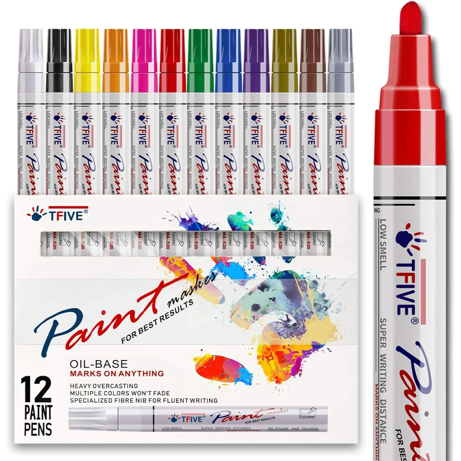 Paint Pens Markers Set, 12 Colors Oil Based Quick Dry Permanent for Rock Painting Ceramic Wood Fabric Glass Mugs
Paint Pens Markers Set, 12 Colors Oil Based Quick Dry Permanent for Rock Painting Ceramic Wood Fabric Glass Mugs