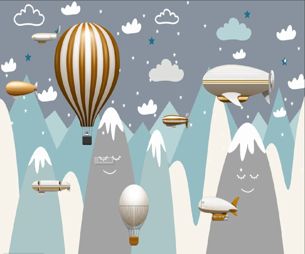 Customized self-adhesive canvas wallpaper Nordic cartoon forest animal hot air balloon children's room background wall wallpaper
Customized self-adhesive canvas wallpaper Nordic cartoon forest animal hot air balloon children's room background wall wallpaper