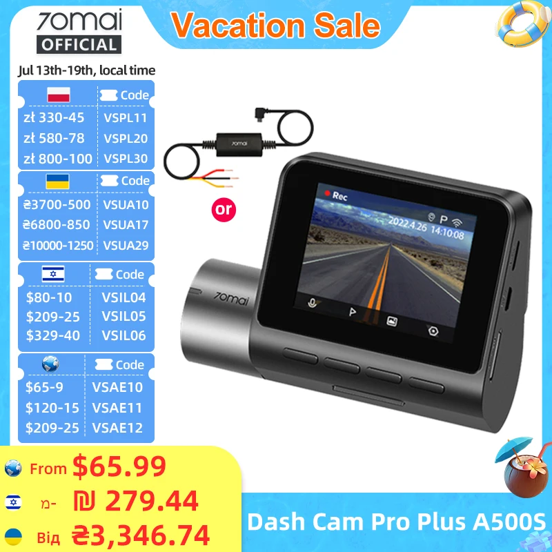 70mai A500S Recorder Car DVR Front Cam A500S 1944P Night Vision 70mai Dash Cam Pro Plus Built-in GPS Wifi Support Rear Cam
70mai A500S Recorder Car DVR Front Cam A500S 1944P Night Vision 70mai Dash Cam Pro Plus Built-in GPS Wifi Support Rear Cam