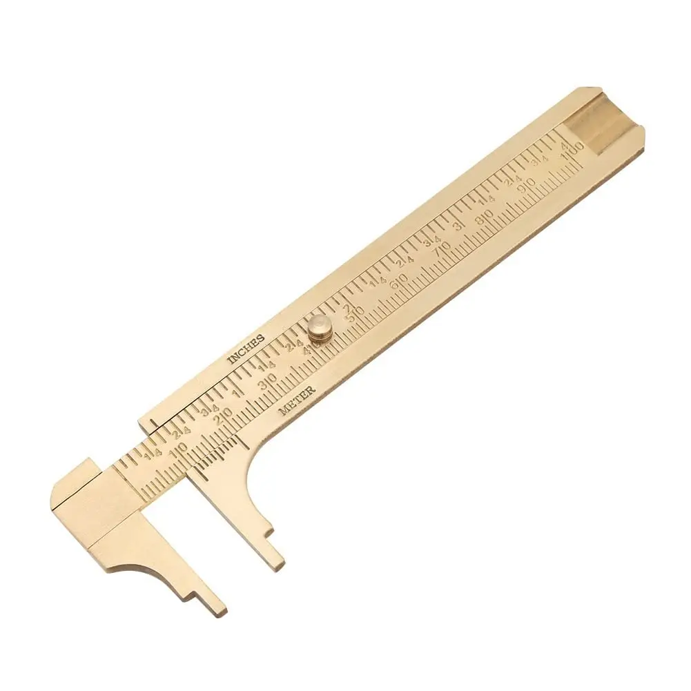 Brass Caliper 100mm / 4 inch Gauge Vernier Pocket Caliper for Bead Wire Jewelry Measuring (Double Scale)
Brass Caliper 100mm / 4 inch Gauge Vernier Pocket Caliper for Bead Wire Jewelry Measuring (Double Scale)