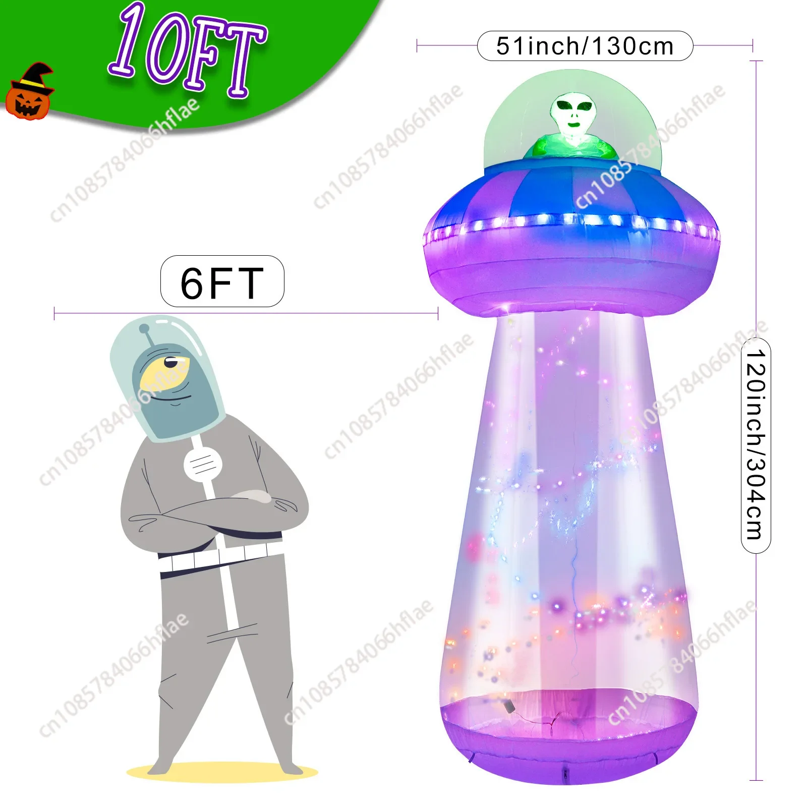 Halloween LED luminous inflatable flying saucer UFO children's Halloween inflatable toys courtyard luminous decoration
Halloween LED luminous inflatable flying saucer UFO children's Halloween inflatable toys courtyard luminous decoration