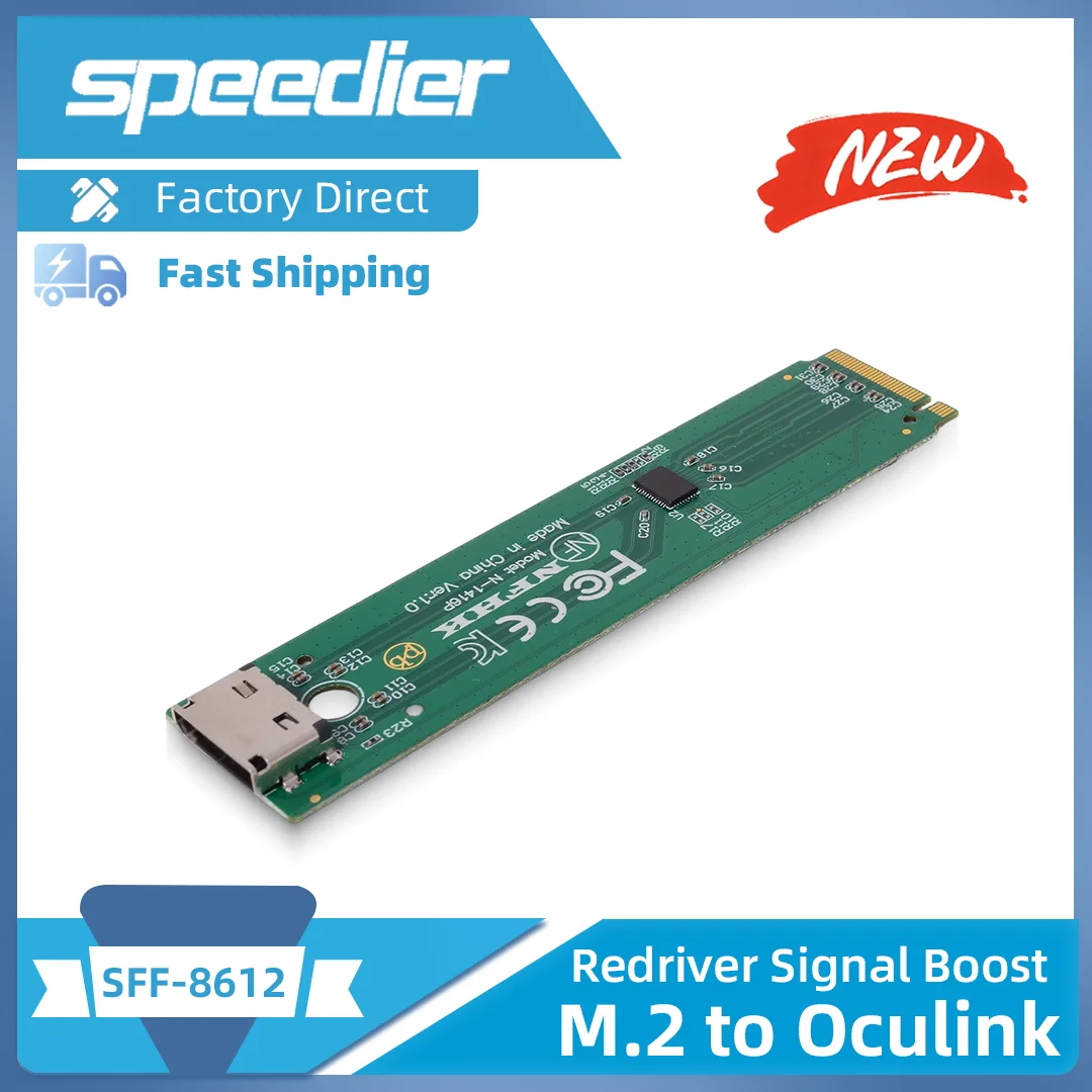 Адаптерная карта NVMe M.2 на Oculink SFF-8612 с усилением сигнала Redriver
Адаптерная карта NVMe M.2 на Oculink SFF-8612 с усилением сигнала Redriver