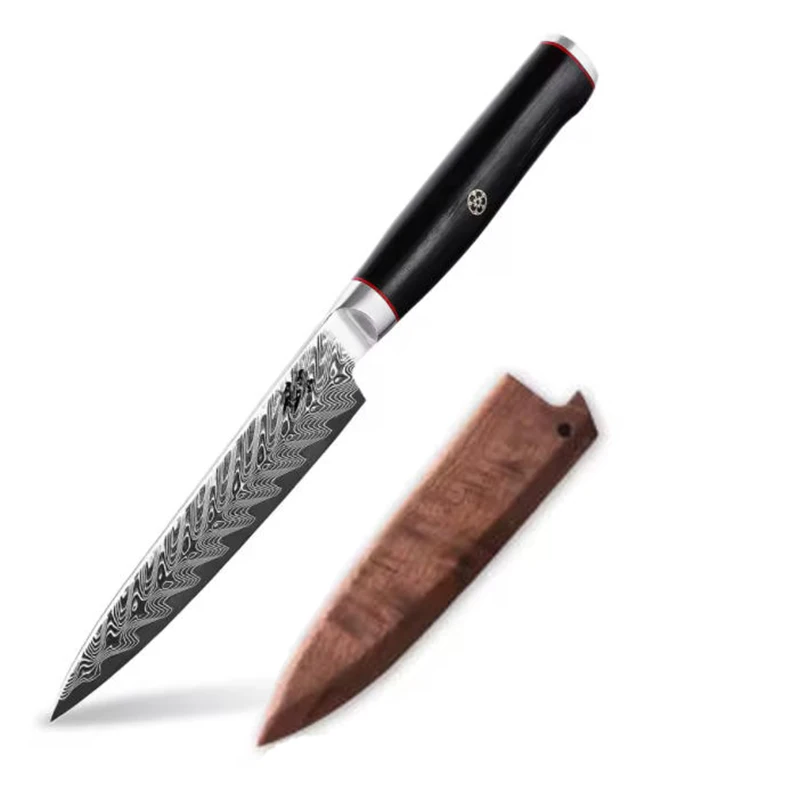5 Inch Utility Knife With Walnut Sheath 73-Layers Damascus Steel 10Cr15CoMov Blade Chef Cleaver Barbecue Paring Kitchen Knives
5 Inch Utility Knife With Walnut Sheath 73-Layers Damascus Steel 10Cr15CoMov Blade Chef Cleaver Barbecue Paring Kitchen Knives