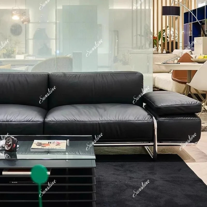 Italian-style apartment three-person straight row stainless steel sofa
Italian-style apartment three-person straight row stainless steel sofa