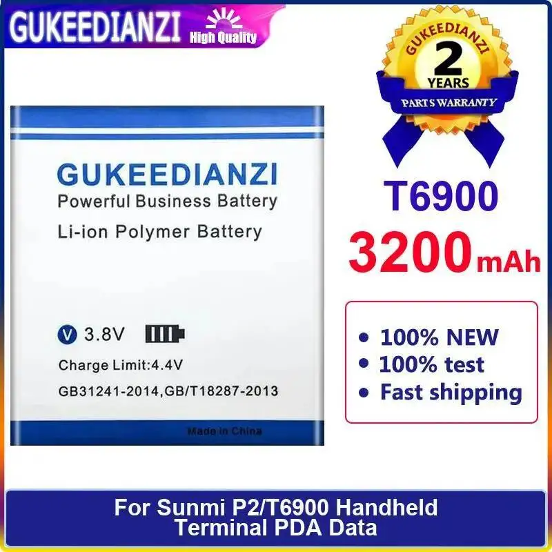 Стабильный аккумулятор для ручного терминального устройства Sunmi P2 T6900, 3200 мАч
Стабильный аккумулятор для ручного терминального устройства Sunmi P2 T6900, 3200 мАч