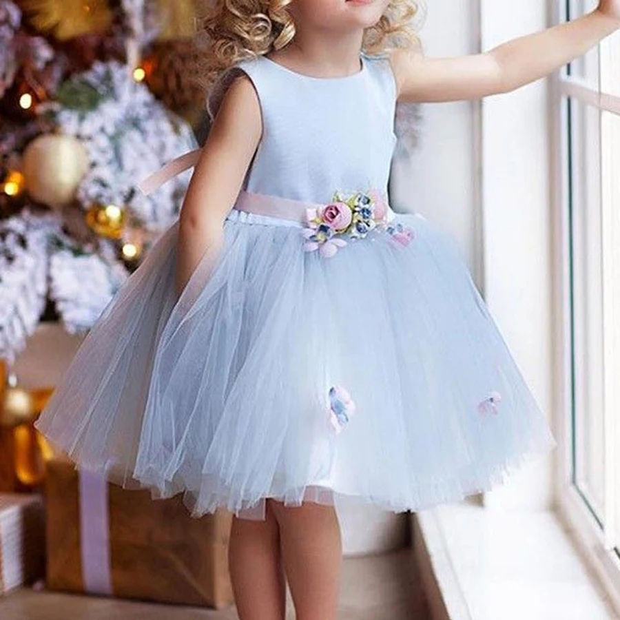 Princess Tulle O-neck Beach Flower Girl Dress A-line 3d Applique Simple Wedding Prom Ball Birthday Party Beauty Pageant Wear
Princess Tulle O-neck Beach Flower Girl Dress A-line 3d Applique Simple Wedding Prom Ball Birthday Party Beauty Pageant Wear