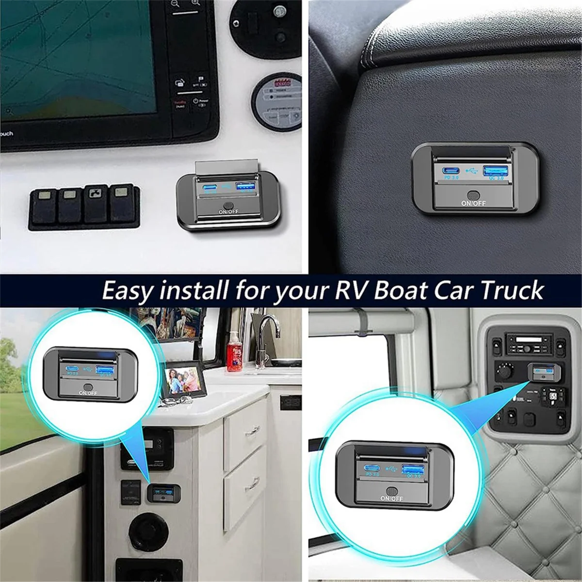 A82T-12-24V QC3.0 Порты PD3.0 Быстрое зарядное устройство с переключателем USB-панель питания для быстрой зарядки для мотоцикла, автомобиля, грузовика
A82T-12-24V QC3.0 Порты PD3.0 Быстрое зарядное устройство с переключателем USB-панель питания для быстрой зарядки для мотоцикла, автомобиля, грузовика