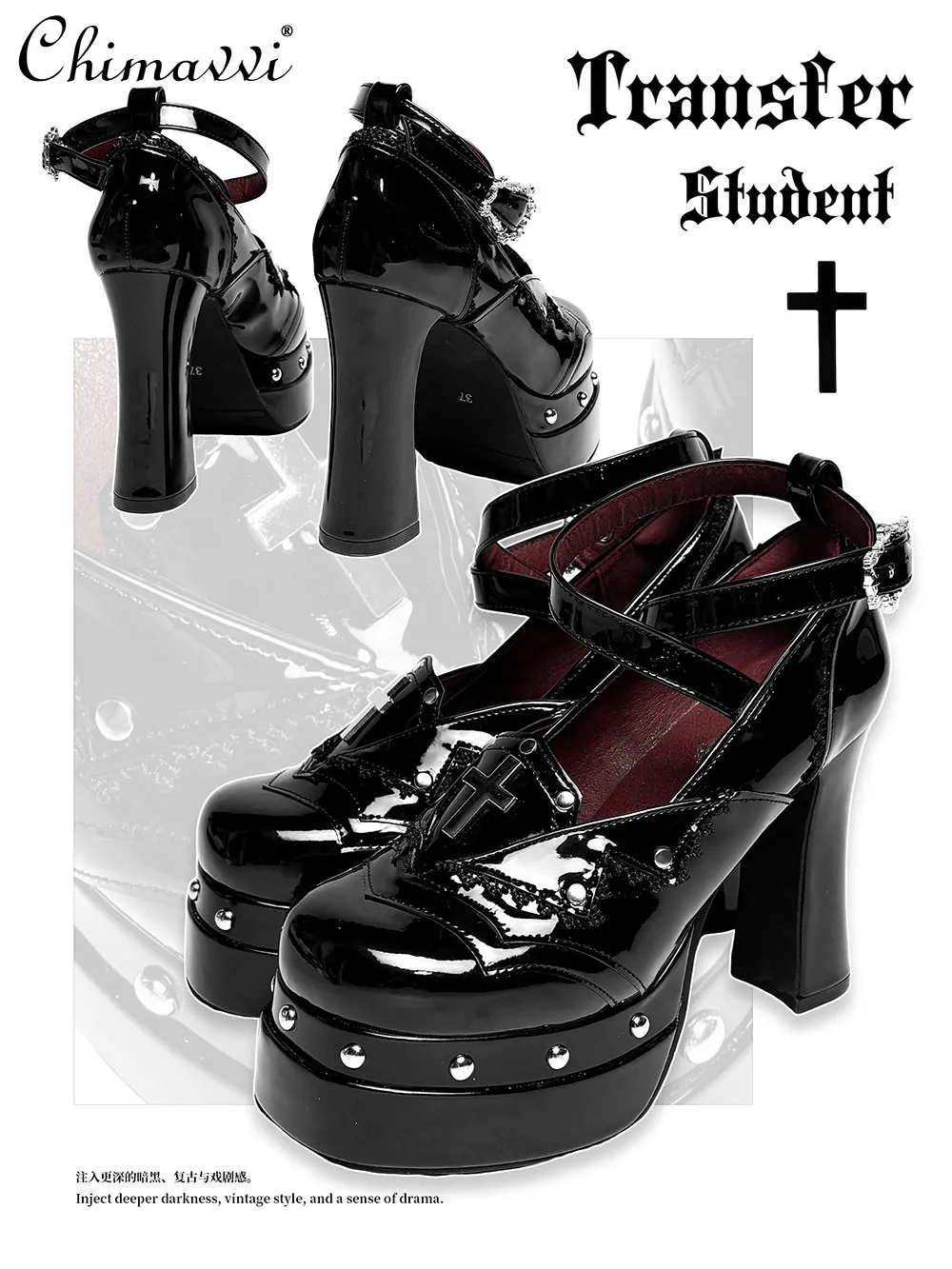 Оригинальные туфли-лодочки на высоком каблуке в готическом стиле, темные, в стиле панк, для крутых девушек, универсальные, в стиле Лолита, из лакированной кожи, женские
Оригинальные туфли-лодочки на высоком каблуке в готическом стиле, темные, в стиле панк, для крутых девушек, универсальные, в стиле Лолита, из лакированной кожи, женские