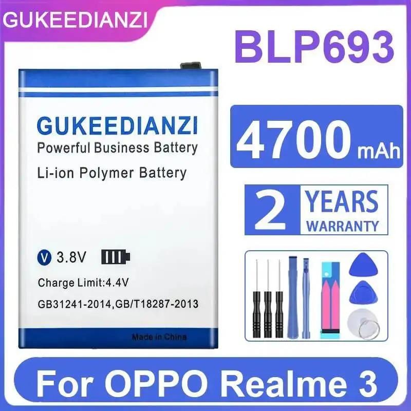 Mobile Phone Battery 4700mAh For Oppo Realme 3 High Performance BLP693
Mobile Phone Battery 4700mAh For Oppo Realme 3 High Performance BLP693