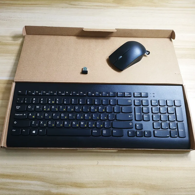 Черная беспроводная комбинированная клавиатура и мышь для Lenovo KBRFBU71 ивритская раскладка
Черная беспроводная комбинированная клавиатура и мышь для Lenovo KBRFBU71 ивритская раскладка