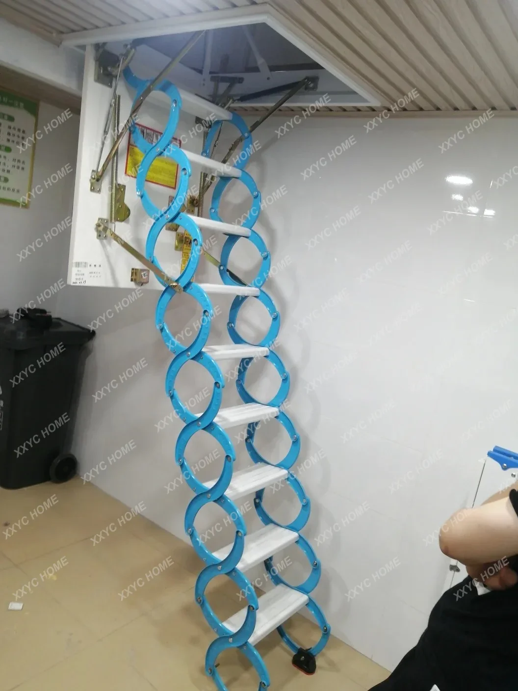 Upright Folding Attic Ladder Carbon Steel Blue Manual Telescoping
Upright Folding Attic Ladder Carbon Steel Blue Manual Telescoping