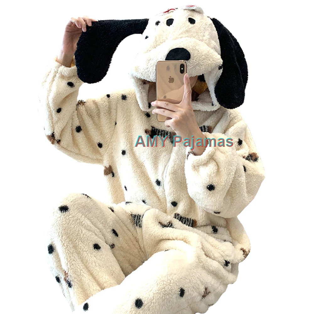 Black Polka Dots Dog Adult Onesies Animal Halloween Costume Unisex Women's Onesies Plush Cosplay Pajamas Set One-Piece Sleepwear
Black Polka Dots Dog Adult Onesies Animal Halloween Costume Unisex Women's Onesies Plush Cosplay Pajamas Set One-Piece Sleepwear
