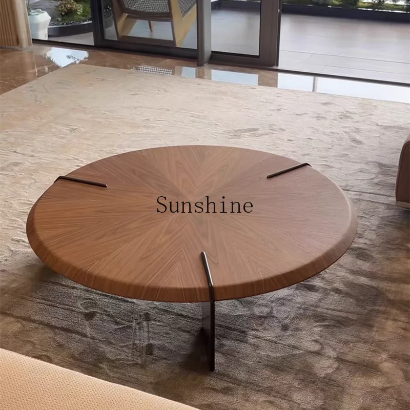Italian minimalist walnut color coffee table combination modern simple small apartment
Italian minimalist walnut color coffee table combination modern simple small apartment