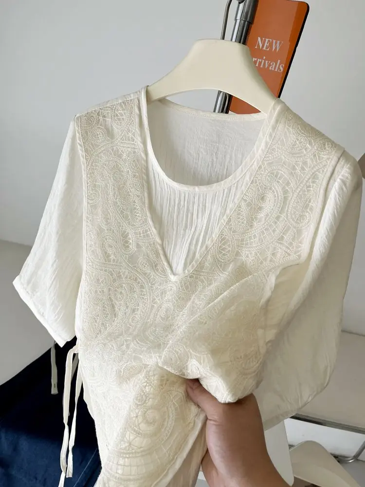 plus Size Women's Summer Lace Patchwork Fake Two-Piece Short Sleeve Loose Fit Versatile Top Korean Style And Pear Body ...
plus Size Women's Summer Lace Patchwork Fake Two-Piece Short Sleeve Loose Fit Versatile Top Korean Style And Pear Body ...