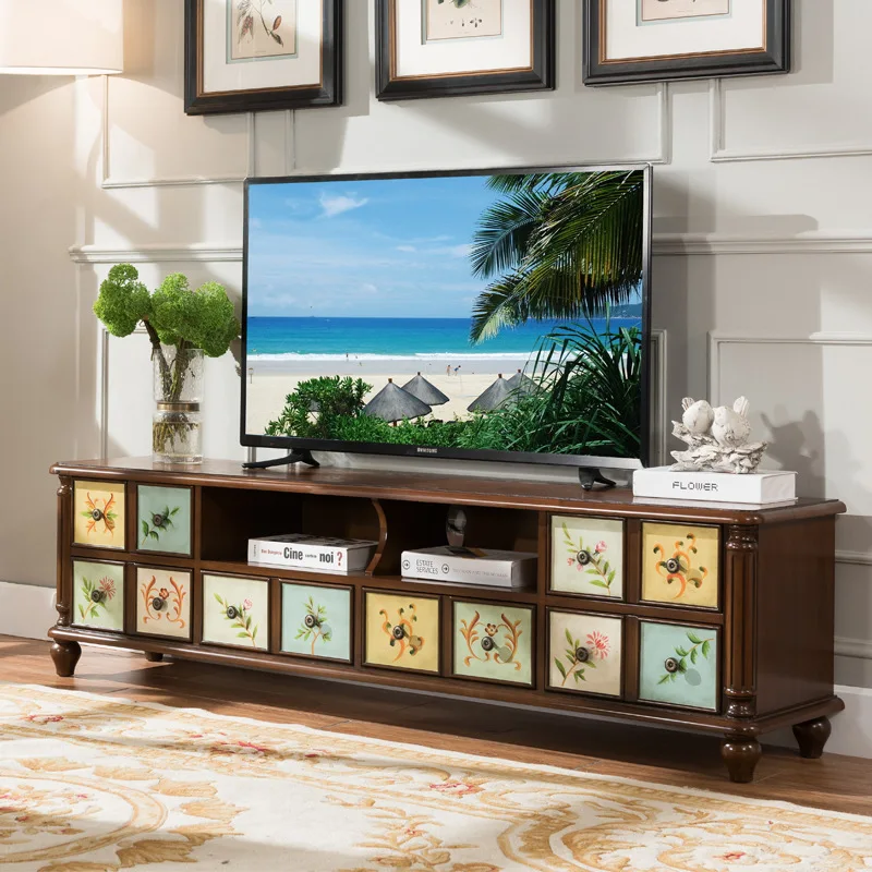 Сельская аудиовизуальная мебель для гостиной, телевизор, расписные в стиле ретро, ящики из цельного дерева, шесть ведер
Сельская аудиовизуальная мебель для гостиной, телевизор, расписные в стиле ретро, ящики из цельного дерева, шесть ведер