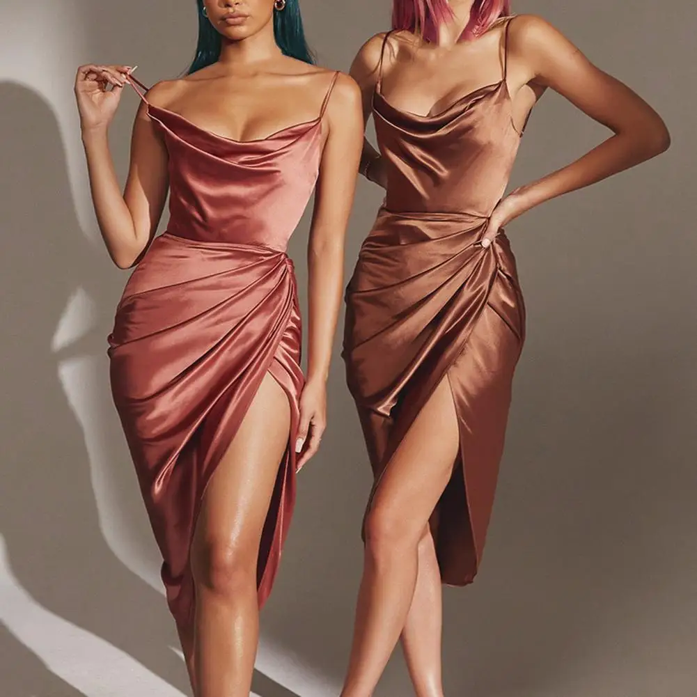 Satin Spaghetti Straps Mini Dress Elegant Bodycon Maxi Dress Women Summer 2024 Sleeveless Backless Party Club Sling Dress
Satin Spaghetti Straps Mini Dress Elegant Bodycon Maxi Dress Women Summer 2024 Sleeveless Backless Party Club Sling Dress