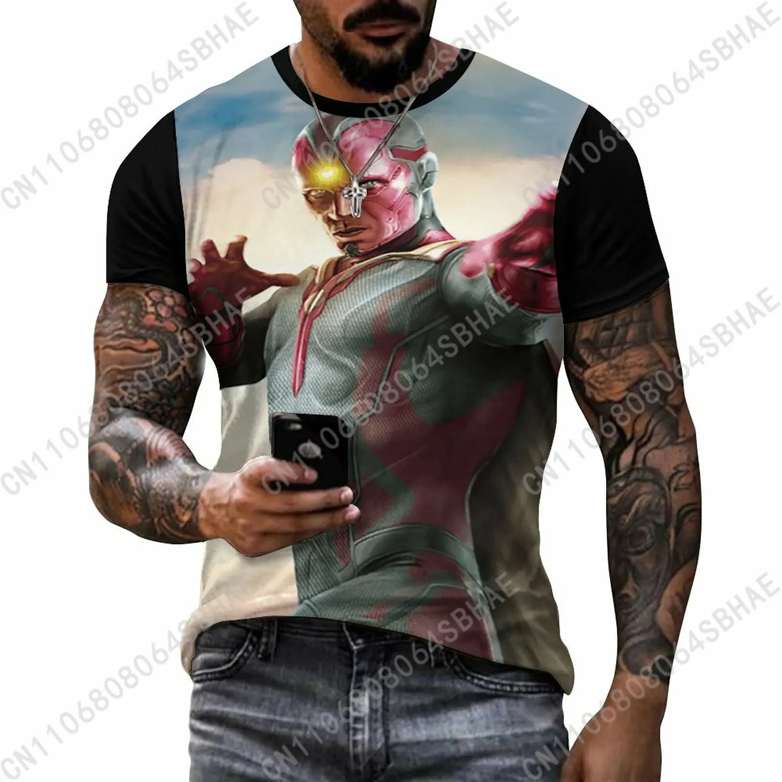 Marvel Vision Custom Pattern Men's Cotton T-Shirt Short Sleeve Tee Men Tops Personalized Tshirt Summer Cosplay
Marvel Vision Custom Pattern Men's Cotton T-Shirt Short Sleeve Tee Men Tops Personalized Tshirt Summer Cosplay