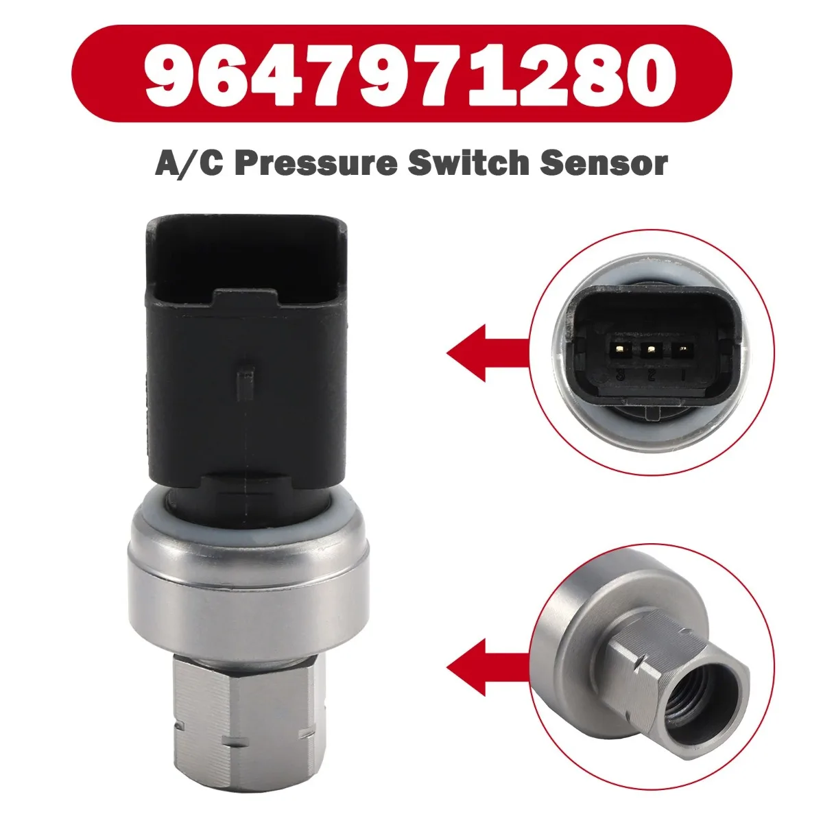 A/C Pressure Switch Sensor 9647971280 Replacement Accessories For Peugeot 307 206 207 408
A/C Pressure Switch Sensor 9647971280 Replacement Accessories For Peugeot 307 206 207 408