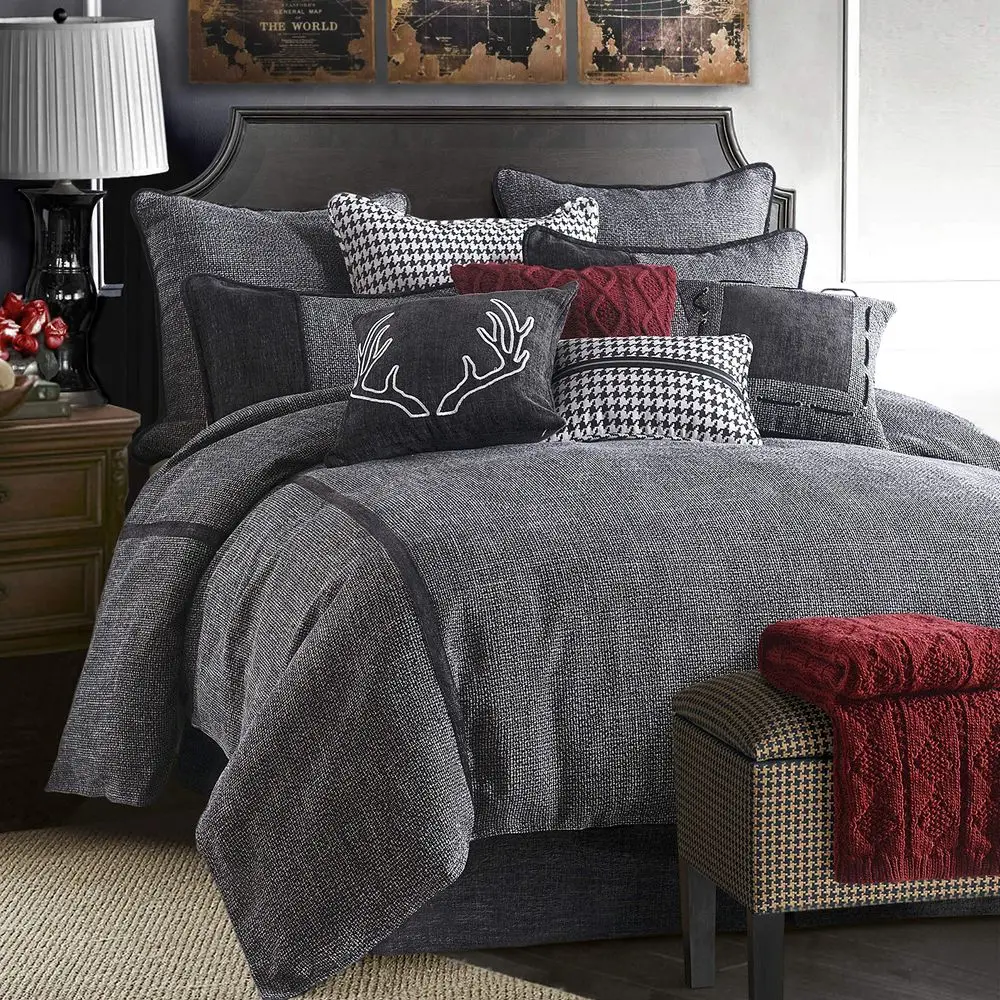 Accents Hamilton 4 Piece Comforter Set, Black and White Tweed Bed Set, Full Size, Rustic Cabin Lodge Luxury Bedding Set, 1 Comf
Accents Hamilton 4 Piece Comforter Set, Black and White Tweed Bed Set, Full Size, Rustic Cabin Lodge Luxury Bedding Set, 1 Comf