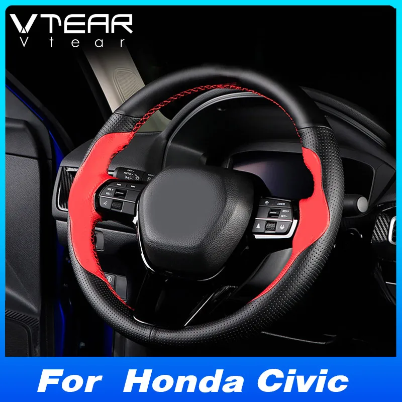 Hand-Stitched Genuine Leather Car Steering Wheel Protection Cover Case For 11th Honda Civic Accessories Modification 2021-2024
Hand-Stitched Genuine Leather Car Steering Wheel Protection Cover Case For 11th Honda Civic Accessories Modification 2021-2024