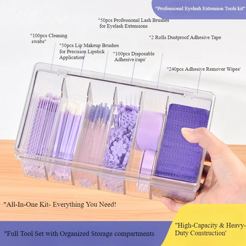 Purple & Pink Eyelash Extension Tools Kit - Cleaning swabs, Micro Applicators, Lash Brushes, Extension Tape, Adhesive Cups Gift
Purple & Pink Eyelash Extension Tools Kit - Cleaning swabs, Micro Applicators, Lash Brushes, Extension Tape, Adhesive Cups Gift