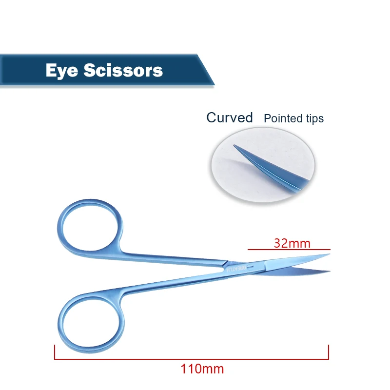 Ophthalmic Curved/Straight Head Scissors Eye Scissors 32mm 52mm Tips Titanium Eye Scissors Ophthalmic Surgical Instruments
Ophthalmic Curved/Straight Head Scissors Eye Scissors 32mm 52mm Tips Titanium Eye Scissors Ophthalmic Surgical Instruments