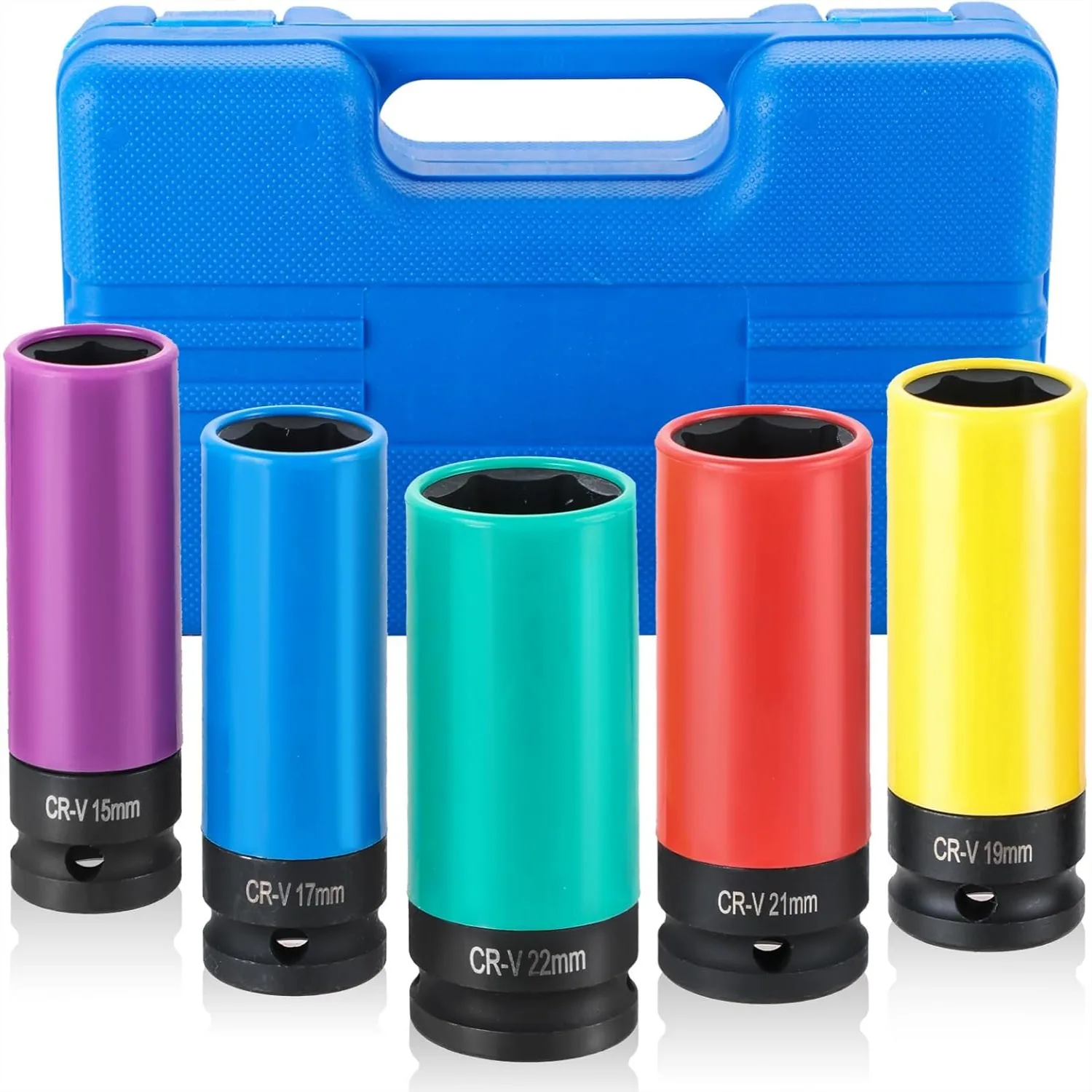 1/2 Inch Drive Impact Socket Set for Lug Nuts, Non-Marring Thin Wall Design with Protective Sleeve, 6-Point, 5 Piece (15 17 19
1/2 Inch Drive Impact Socket Set for Lug Nuts, Non-Marring Thin Wall Design with Protective Sleeve, 6-Point, 5 Piece (15 17 19
