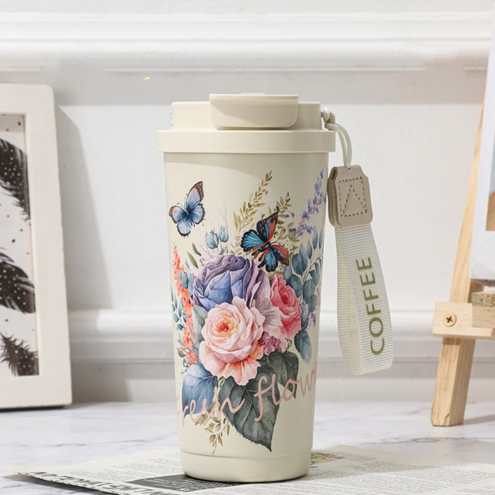 Portable Insulated Coffee Mug with Straw - Sunflower/Rose/Daisy Floral Design, Leak-Proof Stainless Steel, Home & Office Use
Portable Insulated Coffee Mug with Straw - Sunflower/Rose/Daisy Floral Design, Leak-Proof Stainless Steel, Home & Office Use