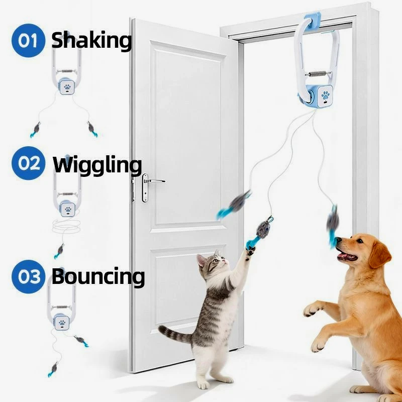 Indoor Hanging Cat Teaser Toy Automatic Retractable Interactive Pet Toy for Kitten Self Entertaining & Training
Indoor Hanging Cat Teaser Toy Automatic Retractable Interactive Pet Toy for Kitten Self Entertaining & Training