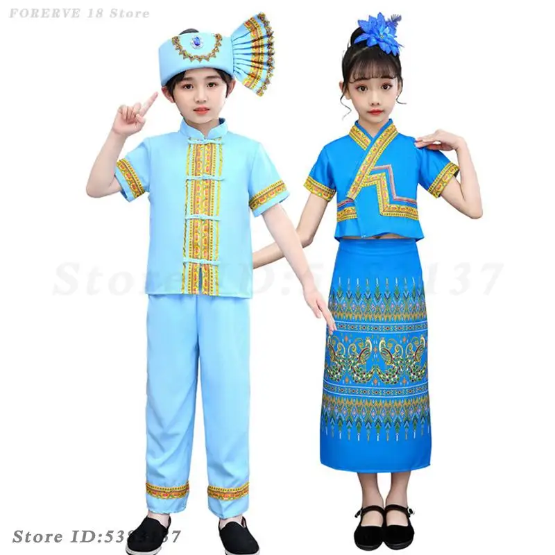 Ethnic Children's Dance Clothing Tujia Zhuang Yi Dai Tibetan Costumes Boy Girl Traditional Dai Uniform Summer Dai Cosplay Outfit
Ethnic Children's Dance Clothing Tujia Zhuang Yi Dai Tibetan Costumes Boy Girl Traditional Dai Uniform Summer Dai Cosplay Outfit