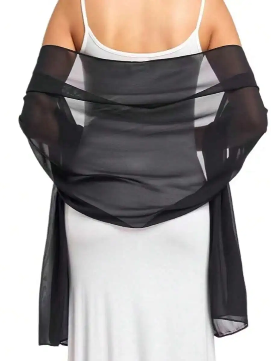 Womens Solid Color Transparent Chiffon Shawl Evening Party Dress Accessory
Womens Solid Color Transparent Chiffon Shawl Evening Party Dress Accessory