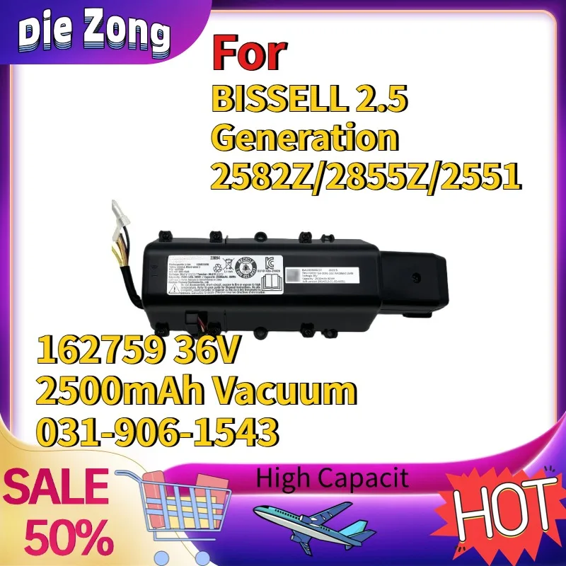 In Stock For BISSELL 2.5 Generation 2582Z/2855Z/2551 Wireless Floor Washer 162759 36V 2500mAh Vacuum 031-906-1543
In Stock For BISSELL 2.5 Generation 2582Z/2855Z/2551 Wireless Floor Washer 162759 36V 2500mAh Vacuum 031-906-1543